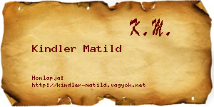 Kindler Matild névjegykártya